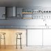 Hand drawing unfinished kitchen. Plan concept. 3D Rendering