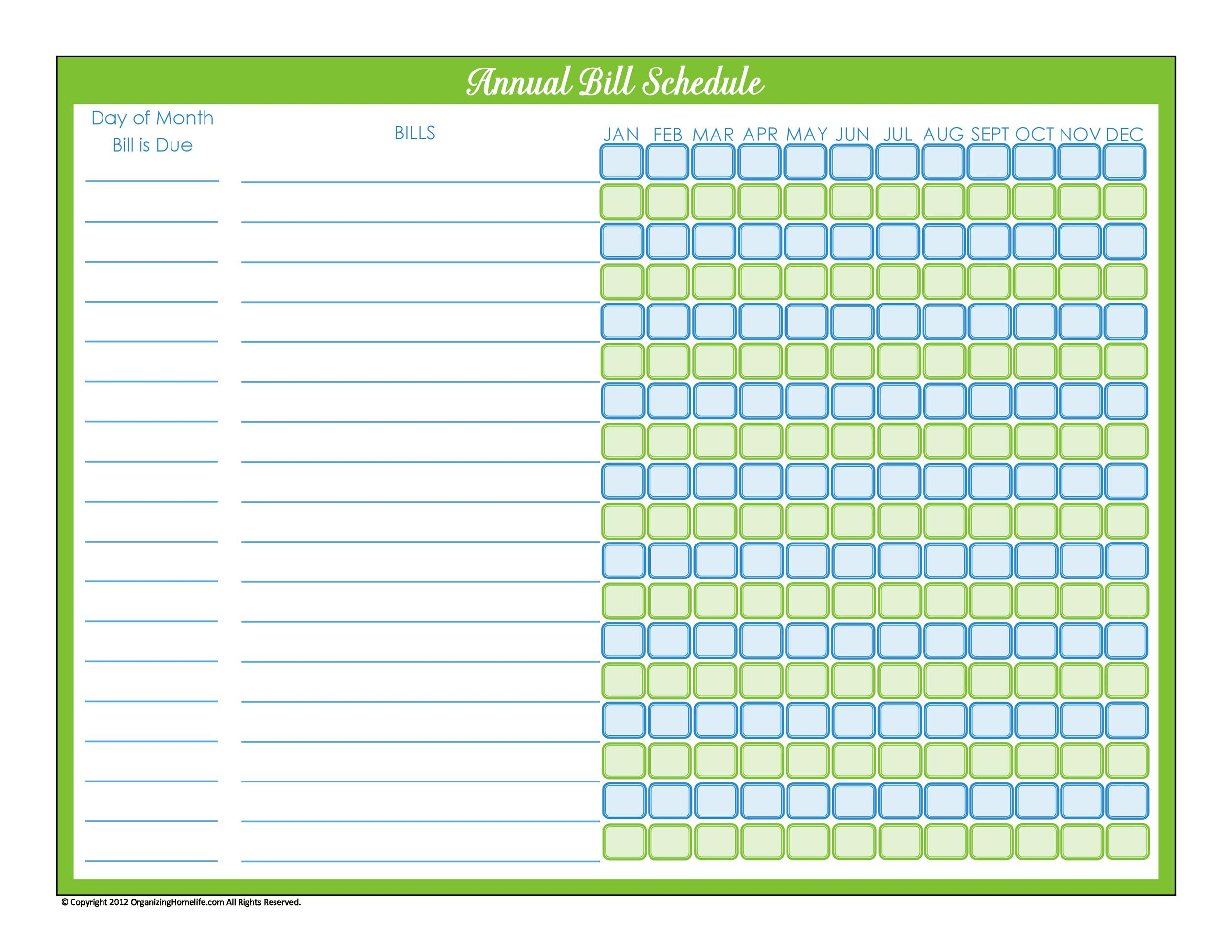 Printable Monthly Bill Organizer to Make Sure You Pay Bills on Time