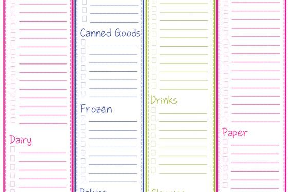 Free Printable Grocery Shopping List Template