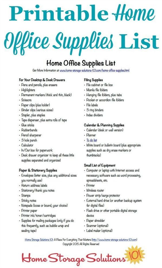 Office Supply List