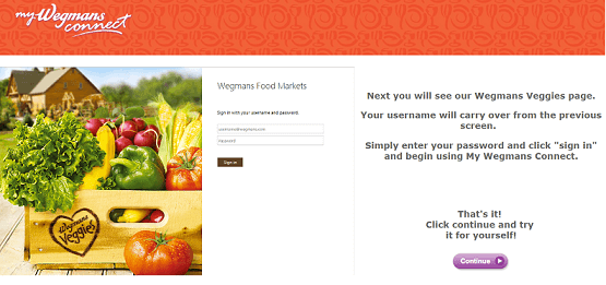 mywegmansconnect login