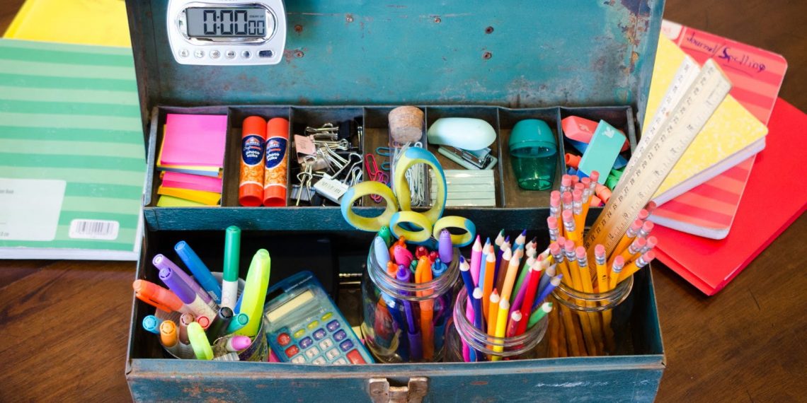 Organizing School Supplies for Use at Home