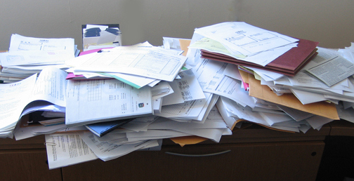 Piles of papers