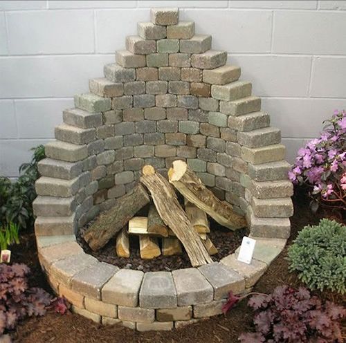 Vertically Stacked Brick Fire Pit