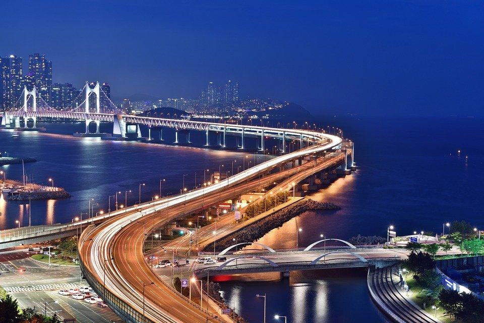 Busan Night Scene, Bridge, Busan, Night, Gwangan Bridge