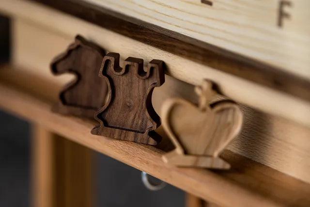 Professional vertical chess set installed in a contemporary living space